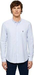 POLO CLUB Camisa Oxford con Logo Bordado de Hombre