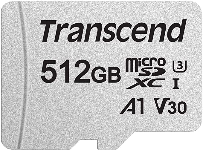 Transcend Usd300S Tarjeta Microsd de 512Gb, Clase 10,, V30, A1, Hasta 95 Mbs de Lectura, con Adaptador Sd, Paquete Abrefácil