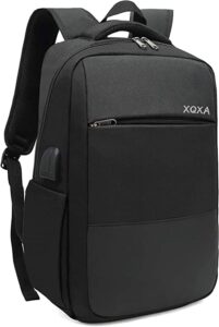 XQXA Mochila de Viaje para Ordenador portátil con Puerto de Carga USB y Puerto para Auriculares, Mochila para Estudiantes de Colegio y Universidad, Compatible con portátil de 15.6 17.3 Pulgadas