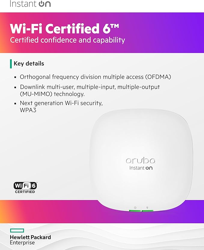 Certificado WIFI 6 Aruba Instant On AP22